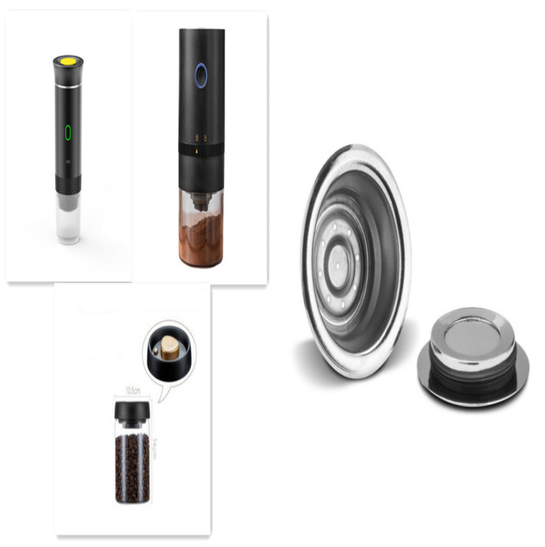 Café de Especialidad 3-en-1: Molinillo Eléctrico y Espresso Portátil. ¡Tu Gadget Viajero!