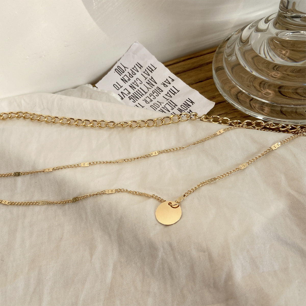 Women's Multilayer Disc Pendant Necklace