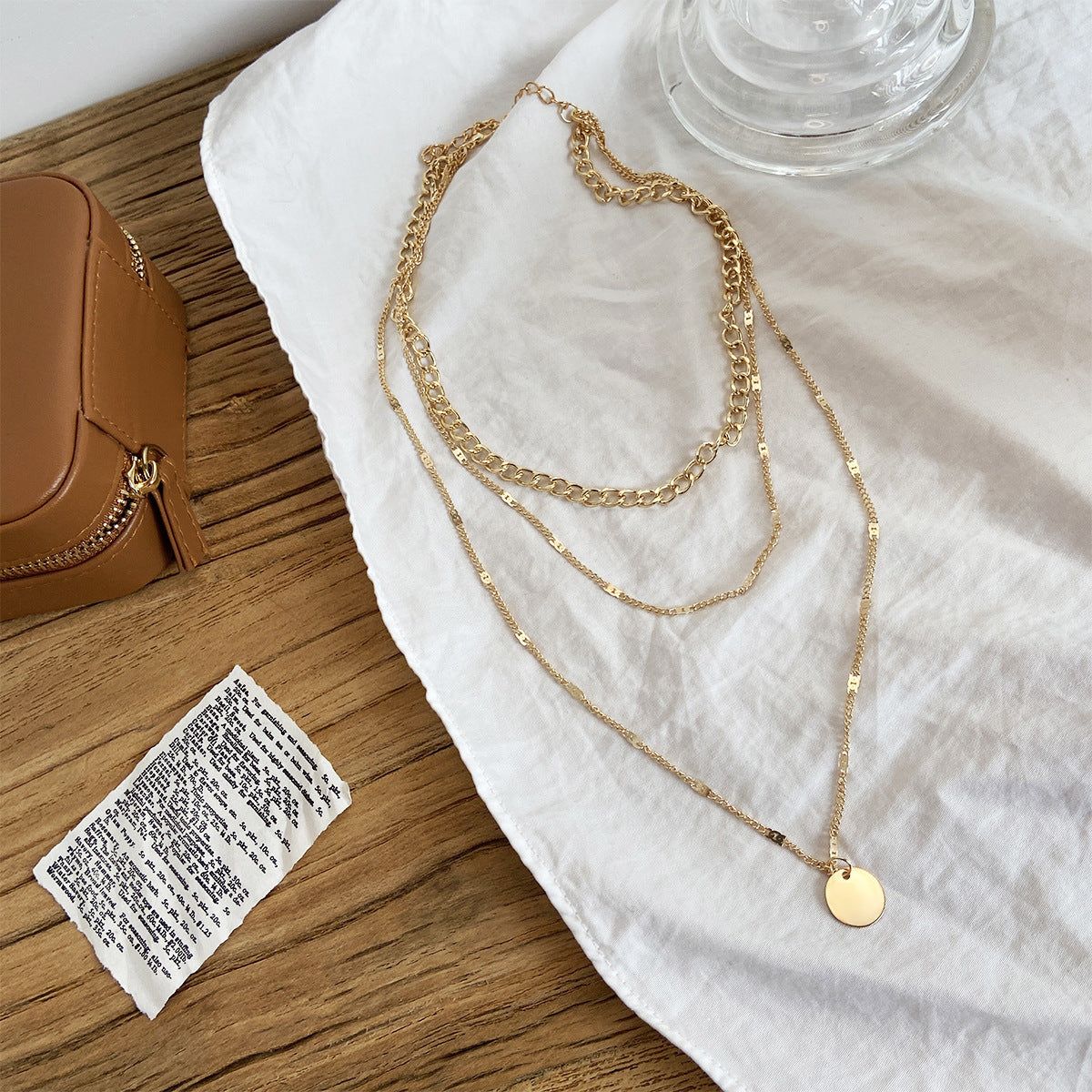 Women's Multilayer Disc Pendant Necklace