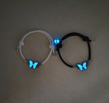 Fashion Blue Luminous Butterfly Necklace