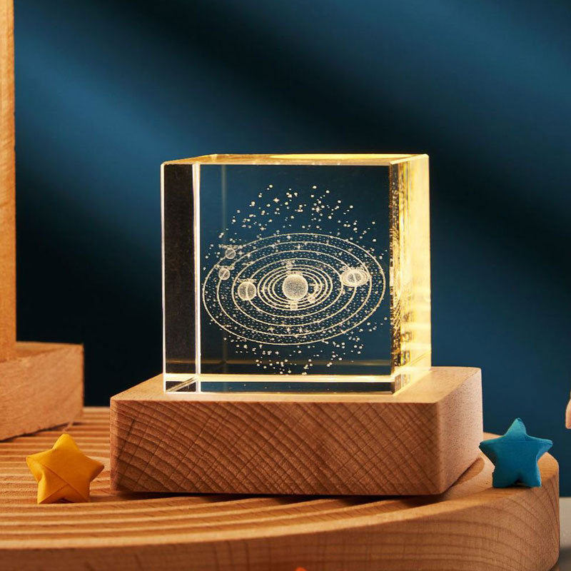 ¡Tu Propia Galaxia en Casa!  Lámpara 3D de Cubo de Cristal.